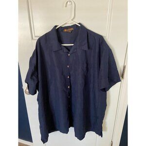 Men's Harriton Navy Short Sleeve Button Up 4XL